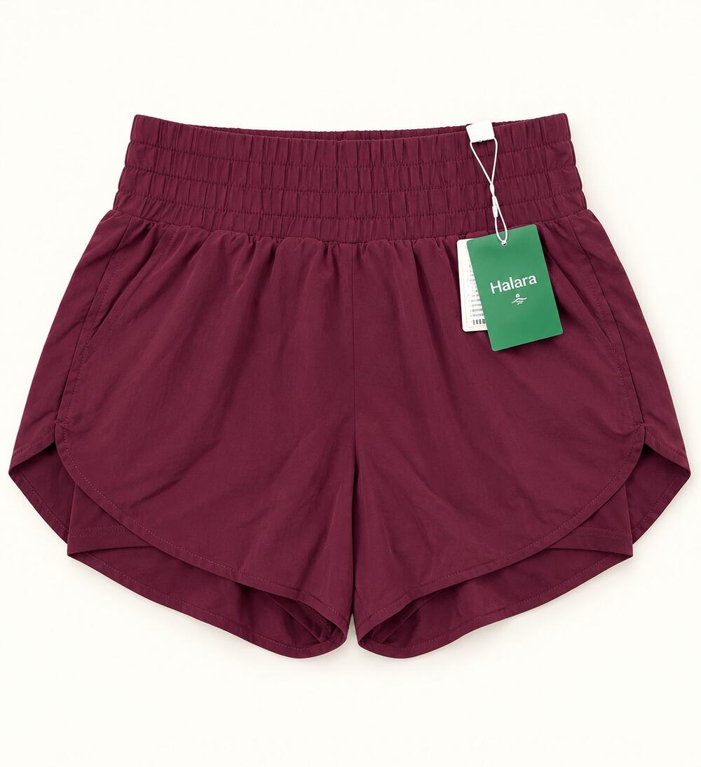 NWT Halara Burgundy 2-in-1 Athletic Running Shorts Size Small